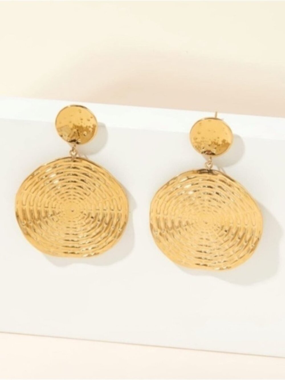 14k Gold Plated Boho Round Drop Earrings